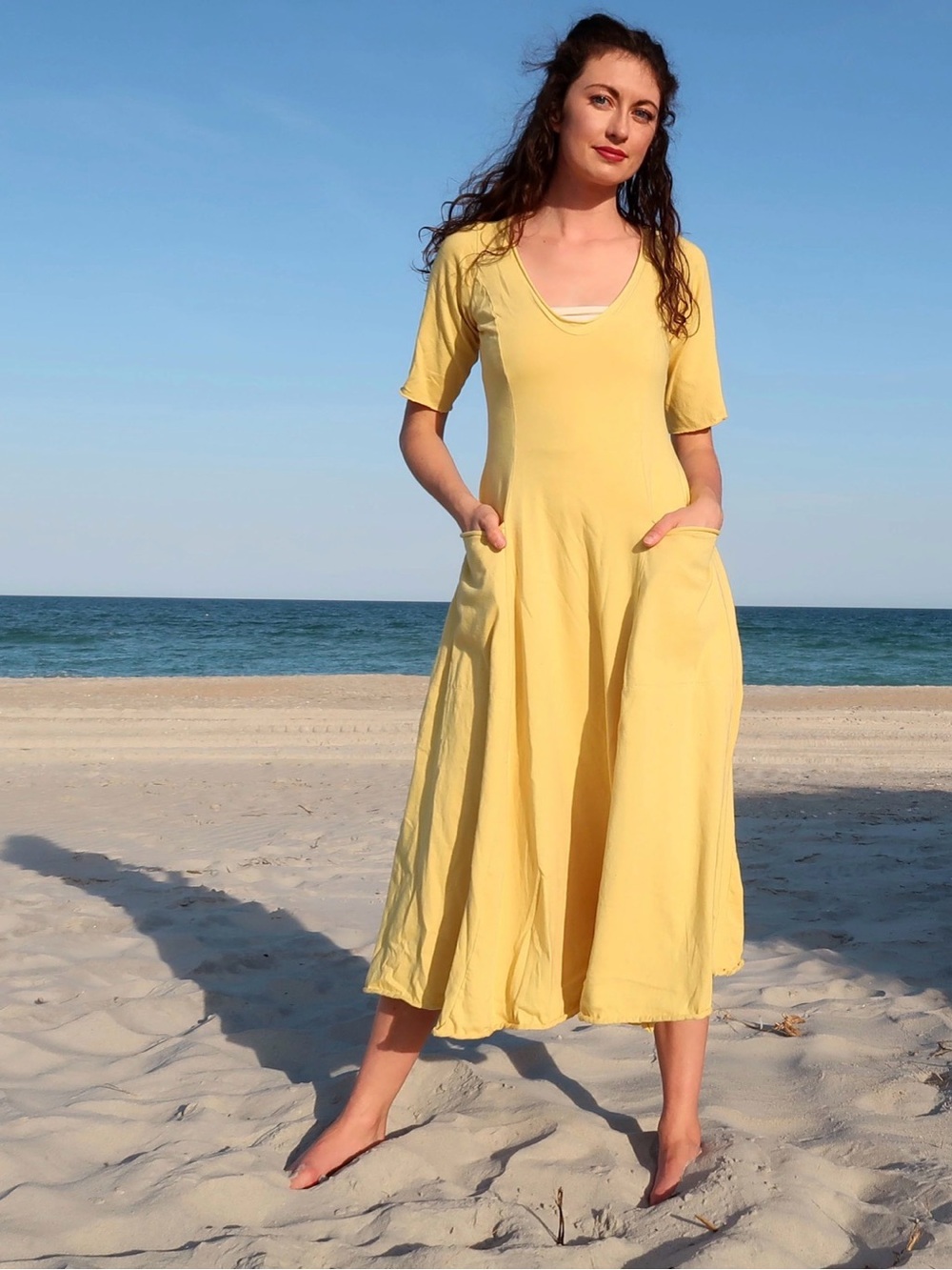~Gaia Conceptions RITUAL PERFECT POCKETS
BELOW KNEE DRESS Black L~